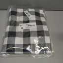 Smiry Rectangle Picnic Table Cloth, Elastic Waterproof Fitted Vinyl Tablecloths, Flannel Backed Buffalo Plaid Table Covers for Dining, Camping, Outdoor (Black and White, 24" x 48")
