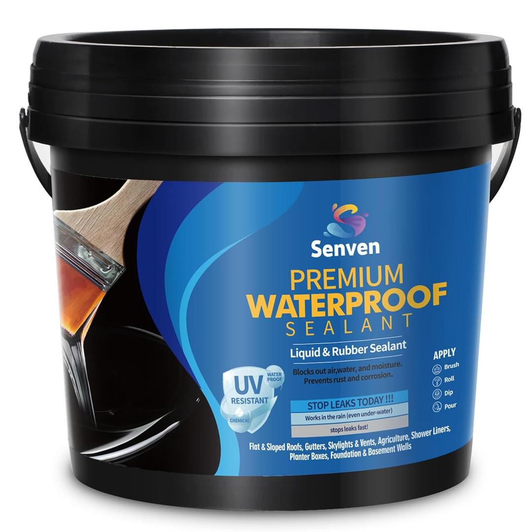 Waterproof Sealant Black Waterproof Coating 35oz Leak Repair Coating for Flat, Metal, Roofs, Foundations, Gutters, Indoor & Outdoor Walls, Bathroom, Kitchen, Garden Leak Liquid Sealant, Expiry: 06/16/2027