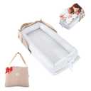 Baby Lounger for Newborn Portable Bag,Baby Nest Play Gym mat with Strap,Newborn Lounger Adjustable Size & Inner Zipper Lengthen Space to 24 Months(Gray Thousand Bird Check)