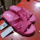 MIA Women’s Pink Double Buckle Slide Sandals Adjustable Straps Synthetic Size 8