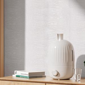 White Peel and Stick Crocodile Textured Wallpaper, Self Adhesive Gator Skin Embossed- Waterproof Removable Contact Paper for Cabinet & Bedroom - 17.7" x 78.7"