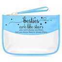 Inspirational Gifts for Bestie Blue Makeup Bags with Zipper Thank You Friendship Gifts for Women Friends Unique Cosmetic Travel Organizer Bag Gifts for Good Friends Female