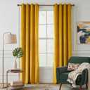 NICETOWN Yellowish Gold Velvet Curtains 96 inch Long - Blackout Thermal Insulating Soft Window Curtains for Bedroom Living Room Dining Sliding Glass Door, W52 x L96, 2 Panels