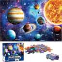 Jumbo Floor Puzzle for Kids Ages 4-8,Solar System Jigsaw Puzzles,48 Piece Space Large Puzzles for Toddler Ages 3-5,Preschool Learning Planets Toys Christmas Birthday Gift for Boys Girls