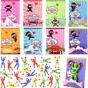 Valentines Day Cards for Kids, 32 Pack Valentines Day Gifts for Kids Classroom with Sticky Wall Climbing Ninjas, 3D Valentines Day Exchange Cards for Boys Girls School Party Supplies Greeting Cards