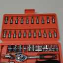 Egofine 46 Pieces 1/4 inch Drive Socket Ratchet Wrench Set, with Bit Socket Set Metric and Extension Bar for Auto Repairing and Household, with Storage Case