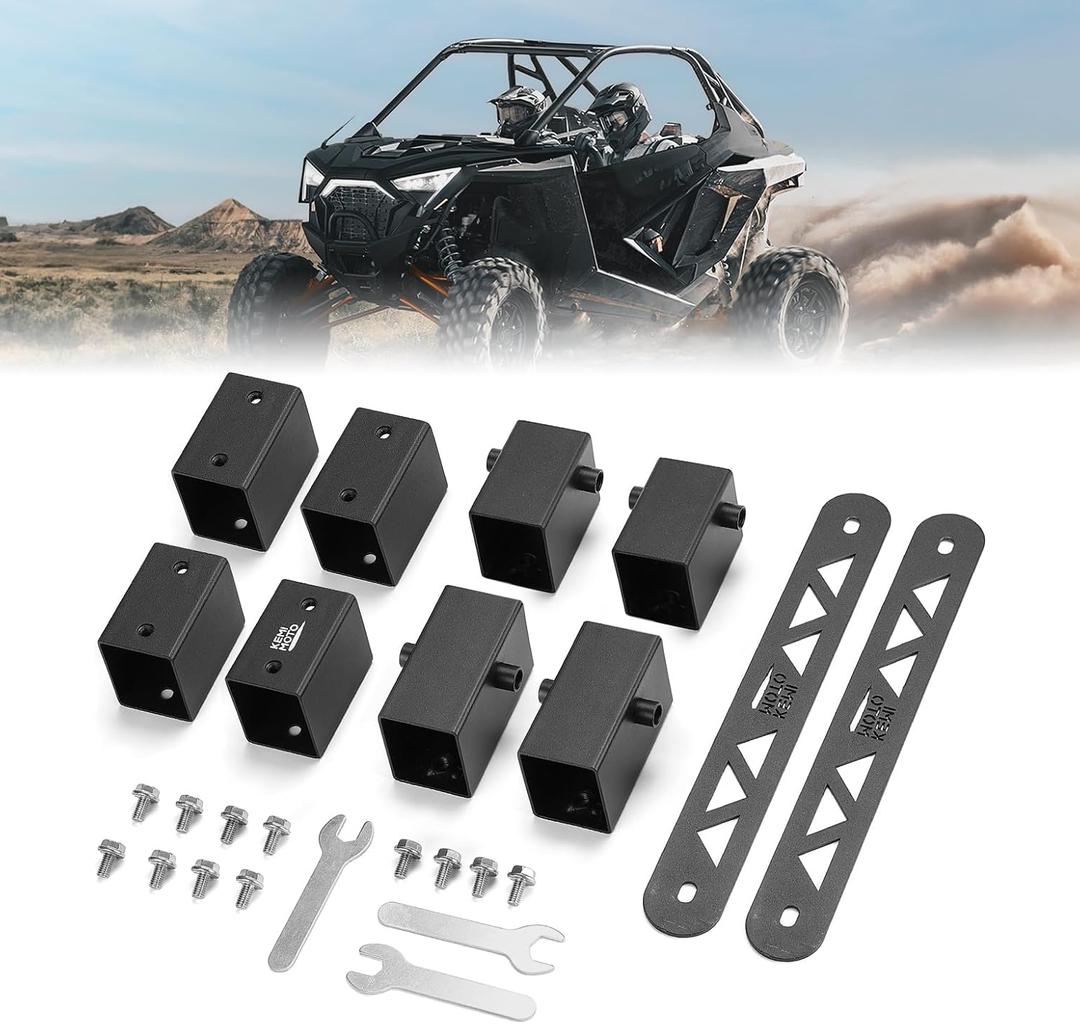KEMIMOTO Seat Risers Compatible with Polaris RZR PRO XP 2020-2024, RZR PRO R/TURBO R 2022-2024 Raise Seat by 2" 8PCS Main Driver & Passenger Seat Risers Better View