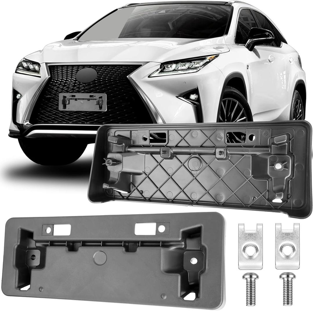 Jogscay License Plate Bracket Accessories for Lexus RX350 2016 2017 2018 2019, RX450h 2016 2017 2018 2019, RX350L 2018 2019, Front Bumper License Plate Holder Replacement Frame Black Mount