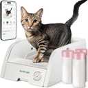 Automatic Self Cleaning Litter Box for Cats with APP Control Smart SelfCleaning Cat LitterBox, Automatic Cleaning, Odor Control, Quiet & Easy Maintenance (White- 3 bag rolls bundle)