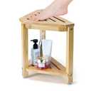 Boulphia Shower Foot Rest 13.8in, Bamboo Shower Stool for Shaving Legs, Waterproof Corner Shower Stool with Storage Shelf, Shower Foot Stool for Inside Small Shower Spaces