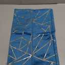 YONGLIU Pack of 1 Soft Velvet Lumbar Throw Pillow Covers Velvet Decorative Gold Foil Geometric Pattern Cute Cushion Case for Modern Homes Couch Sofa Bedroom Living Room (Aqua Blue and Gold, 12“X20”)