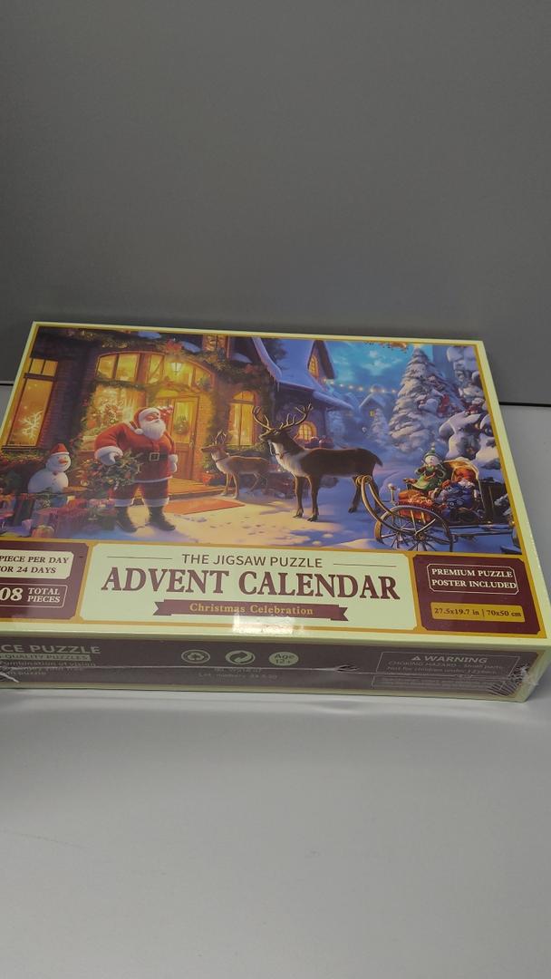 Pack of 18 NEW Advent Calendar Puzzle Christmas Celebration 1008 Pieces Santa Reindeer NIB
