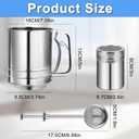 Flour Sifter Stainless Steel,5 Cup Flour Sifter for Baking,3 in1 Sifter for Baking with Powdered Sugar Shaker Duster, Flour Shaker Duster for Baking Cakes, Pastries, Pies, Cupcakes and Desserts