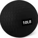 Heavy-Duty Slam Medicine Ball for Exercise, Weighted Design, 10lb, Black