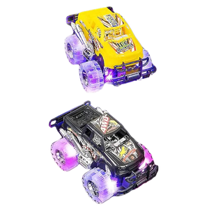 Light-Up Monster Truck Toys (2-Pack)  Push-&-Go Cars with Glowing Wheels  Birthday Gift for Toddlers, Boys & Girls Ages 3+  Durable Friction-Powered Trucks  Batteries Included