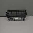 2 Set Adhesive Hanging Wall Basket Inside Cabinet Door Organizer,Wall Storage Basket-No Drilling Adhesive wall Basket for Cupboard Door,Space-Saving Small Hanging Baskets for Wall Mount Storage,Black