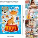 TIAMECH Make Your Own Circus Stickers - 24 Sheets Clown Magician Animals Make A Face Stickers for Kids, Birthday Party Favors & Educational Classroom Rewards