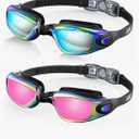Aegend Swim Goggles, 2 Pack Swimming Goggles No Leaking Adult Men Women Youth, Color: Aqua & Bright Rose