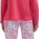 Womens Soft Pajama Set Long Sleeve Tops and Full Length Pajama Set Sleepwear with Dream Print Two Piece Pjs (XXL)