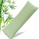 Body Pillowcase with Zipper Cooling Viscose from Bamboo Zippered Pillowcases, Cool & Breathable Body Pillow Cover for Hot Sleepers and Night Sweats, 20" x 54"