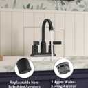Bathroom Faucets for Sink 3 Hole, Evolvegoods 4 Inch Matte Black Bathroom Faucet with Pop Up Drain and 2 Supply Hoses, 2-Handle Centerset Faucet for Sink Vanity RV