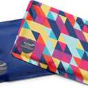 Cool Coolers by Fit & Fresh 2 Pack Soft Ice, Flexible Stretch Nylon Reusable Ice Packs for Lunch Boxes & Coolers, Prism & Cobalt (Standard)