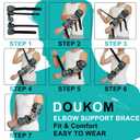 Hinged Post Op Elbow Brace, Adjustable ROM Support Stabilizer for Dislocated Arm, Ulnar Nerve Entrapment & Tendonitis, Recovery Splint for Men and Women, Left