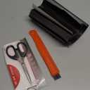De Xiang S003 High Quality Stainless Steel Scissors For Office And School - Black Silver + Stickers + Ruler