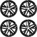 18-Inch Wheel Skin Set Compatible with Toyota Camry 2025 Wheel Covers; Set of 4 Pack; ABS Premium Quality; Snap On Installation (Glossy Black)