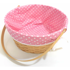 EASTER BAMBOO BASKET DOTS12IN