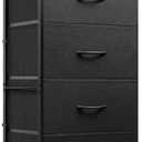 WLIVE Dresser with 4 Drawers, Fabric Storage Tower, Organizer Unit for Bedroom, Hallway, Entryway, Closets, Sturdy Steel Frame, Wood Top, Easy Pull Handle, Charcoal Black, 11.8"D x 15.7"W x 38.1"H