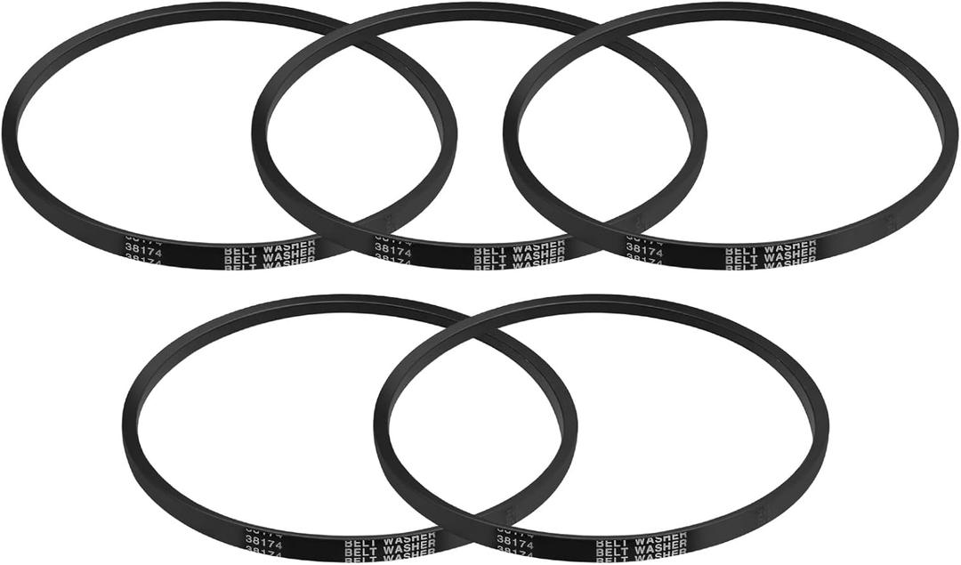 5PCS 38174 Belt Washer Drive Belt 27001006 Replacement for Speed Queen Whirlpool Alliance Maytag Amana Crosley Replaces WP27001006 40053601 40053606 AP6007462 PS11740577 Washer Agitator & Spin Belt
