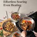 VocVoi Stainless Steel Pan, 12 Inch with Lid Stainless Steel Frying Pan, Non Toxic Tri-Ply Skillet, PFOA&PTFE Free, Oven and Dishwasher Safe, Induction Compatible