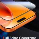 2 x Mkeke for iPhone 16 / iPhone 15 Screen Protector 3 Pack, [9H+ Hardness] [Military-Grade Drop Protection] [Sensitive Touch] [Easy Installation] [HD Clear] Full Edge Coverage Tempered Glass