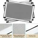 Sasylvia 3 Pcs Expandable Window Screens 21.7 H" x 28-52 W" Large Adjustable Window Screens with Aluminum Frame White Replacement Screen for House Windows Horizontal Slide Pre Framed Window