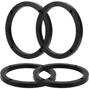 QWORK 6.5 inch Car Door Speaker Mounting Ring Spacer Adapter - ABS Plastic, 2 Pairs Universal 0.59 inch Depth Extender, Easy Installation, Suitable for DIY Audio Projects