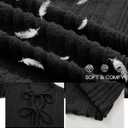 AlvaQ Plus Size Dresses for Women Fall Winter Casual Bow Tie Ruffle V Neck Ribbed Knit Mini Sweater Dress L-4X (Black, XL)