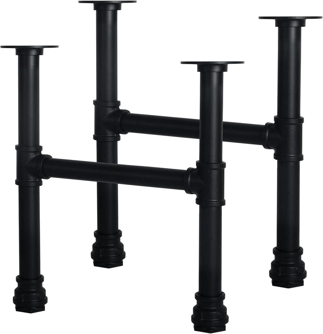 HouseAid 16 Inch Industrial Pipe Legs, Rustic Iron Legs for Custom Tables and Furniture, DIY Heavy Duty Metal Legs for Farmhouse Home Dcor, Matte Black