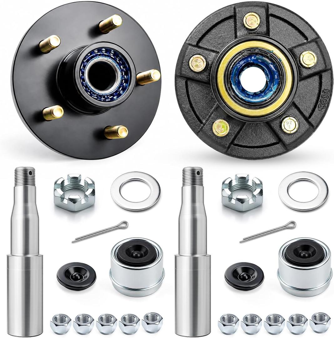 Pregreased 5 on 4.5'' Hub and #84 Spindle Kits for 3500lbs Trailer
