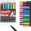 Sharpie Felt Tip Pens, Fine Point (0.4Mm) Felt Tip Markers, Journaling Pens, Art Markers, Drawing Markers, Assorted Colors, 24 Count