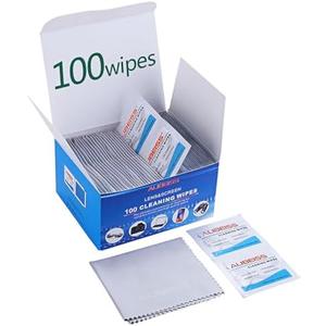 Pre-Moistened Lens Wipes ALIBEISS Screen Wipes for Glasses, Camera,Tablets, Smartphone, Screens and Other Delicate Surfaces,Pack of 100 2 Count