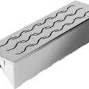 Skyflame Wood Chip Smoker Box, Stainless Steel Double V-shape BBQ Smoke Box with Hinged Lid for Charcoal & Propane Gas Grill, 12.5"(L) x 3.3"(W) x 2.5"(H), U.S. Design Patent