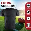 Mens Football Padded Shirt Football Rib Protectors Padded Compression Shirt 6-Football Pads Protective Gear for Baseball Basketball Softball, XL