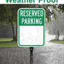 Blank Reserved Parking Signs with 54 Inch Heavy Duty Metal Stake, 14x10 Inch Reflective Aluminum, 2Pack with Hardware