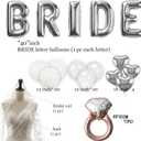 Silver Bridal Shower party decorations with huge 40in silver BRIDE letter Pearl Balloons BRIDE to be Sash Bridal Veil Diamond Ring Heart shape Balloons For Bachelorette party Wedding supplies