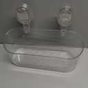 No-Drill Bathroom Suction Storage Box,Large Capacity & Strong Load-Bearing,Removable Shower Basket,Glacier Pattern Suction Cup Shower Caddy Hanging Shower Shelf Organizer (Clear 1pcs)