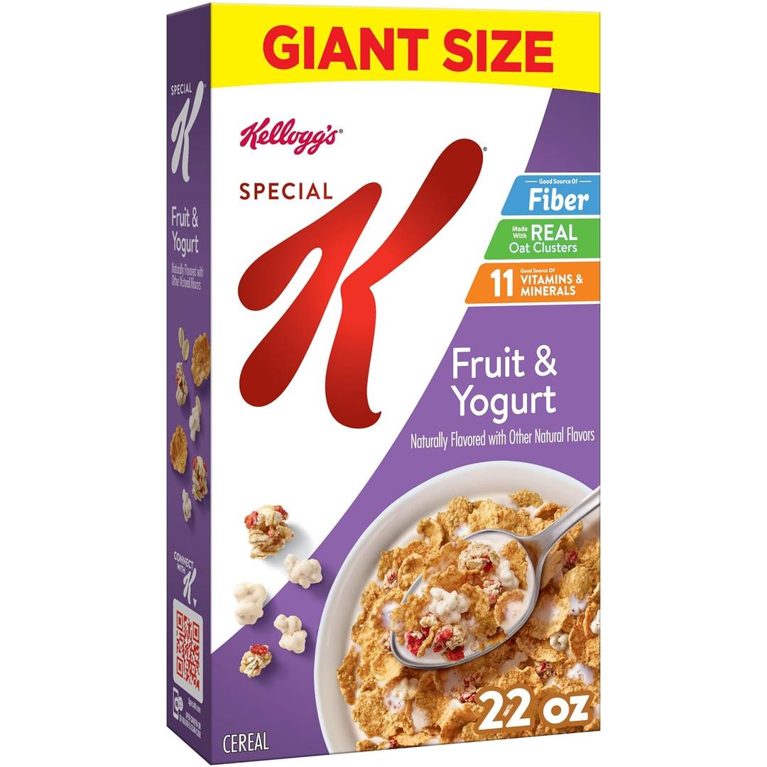 Kellogg's Special K Fruit and Yogurt Breakfast Cereal, Good Source of Fiber, Giant Size, 22 oz