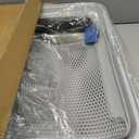 Stainless Steel Litter Box | XL Enclosed Cat Litter Boxes with Lid for Big Cats | High Sided, Anti-Urine Leakage | Non-Stick Bottom & Includes Litter Mat & Metal Scoop (Silver Gray)