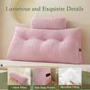 YOUR MOON Wedge Headboard Pillow Twin Size, Triangular Wedge Backrest Pillow with 1 Pack Neck Roll Pillows, Headboard Pillow for Bed,Daybed,and Lounging, Large Bed Bolster Pillows,Pink