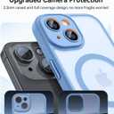 CANSHN Magnetic for iPhone 14 Plus Case, Upgraded [Full Camera Protection] [Compatible with Magsafe] [Translucent Matte] Shockproof Protective Phone Case for iPhone 14 Plus 6.7" - Light Blue